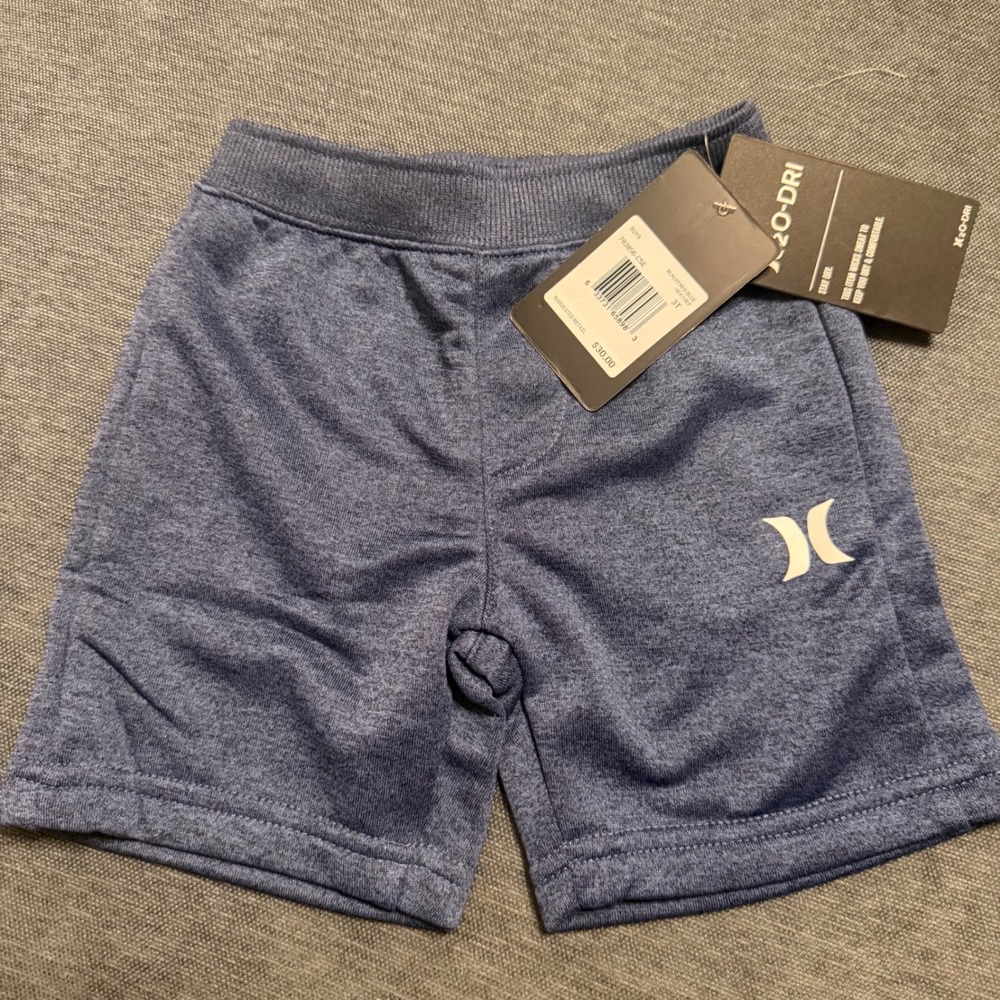 Hurley Boys H2O-Dri Athletic Shorts Blue Heathered 3T 713185-C5E NWT